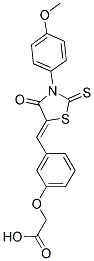 (3-{(Z)-[3-(4-METHOXYPHENYL)-4-OXO-2-THIOXO-1,3-THIAZOLIDIN-5-YLIDENE]METHYL}PHENOXY)ACETIC ACID Struktur