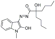 (E)-2-BUTYL-2-HYDROXY-1-((2-HYDROXY-1-METHYL-1H-INDOL-3-YL)DIAZENYL)HEXAN-1-ONE Struktur