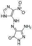 (4E)-3-AMINO-1H-PYRAZOLE-4,5-DIONE 4-[(4-NITRO-1H-IMIDAZOL-5-YL)HYDRAZONE] Struktur