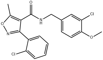 N-(3-CHLORO-4-METHOXYBENZYL)-3-(2-CHLOROPHENYL)-5-METHYL-4-ISOXAZOLECARBOXAMIDE Struktur