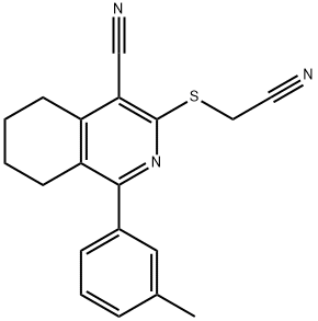 3-[(CYANOMETHYL)SULFANYL]-1-(3-METHYLPHENYL)-5,6,7,8-TETRAHYDRO-4-ISOQUINOLINECARBONITRILE Struktur