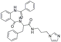 2-(BENZOYLAMINO)-N-(1-BENZYL-2-{[3-(1H-IMIDAZOL-1-YL)PROPYL]AMINO}-2-OXOETHYL)BENZAMIDE Struktur