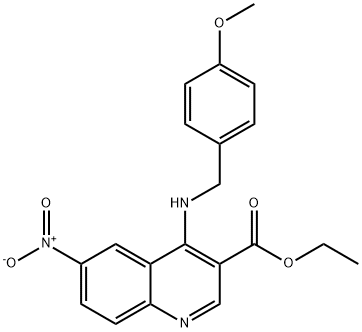 ETHYL 4-[(4-METHOXYBENZYL)AMINO]-6-NITRO-3-QUINOLINECARBOXYLATE Struktur