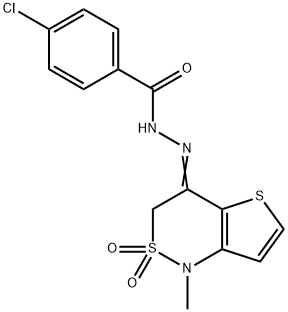 4-CHLORO-N'-[1-METHYL-2,2-DIOXO-2,3-DIHYDRO-2LAMBDA6-THIENO[3,2-C][1,2]THIAZIN-4(1H)-YLIDEN]BENZENECARBOHYDRAZIDE Struktur