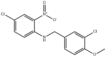 4-CHLORO-N-(3-CHLORO-4-METHOXYBENZYL)-2-NITROANILINE Struktur