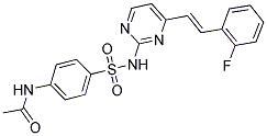 N-{4-[({4-[(E)-2-(2-FLUOROPHENYL)VINYL]PYRIMIDIN-2-YL}AMINO)SULFONYL]PHENYL}ACETAMIDE Struktur