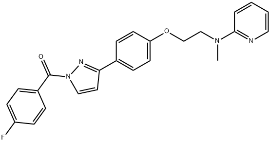 (4-FLUOROPHENYL)[3-(4-(2-[METHYL(2-PYRIDINYL)AMINO]ETHOXY)PHENYL)-1H-PYRAZOL-1-YL]METHANONE Struktur