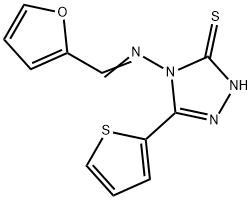 4-([(E)-2-FURYLMETHYLIDENE]AMINO)-5-(2-THIENYL)-4H-1,2,4-TRIAZOL-3-YLHYDROSULFIDE Struktur