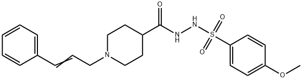 4-METHOXY-N'-((1-[(E)-3-PHENYL-2-PROPENYL]-4-PIPERIDINYL)CARBONYL)BENZENESULFONOHYDRAZIDE Struktur