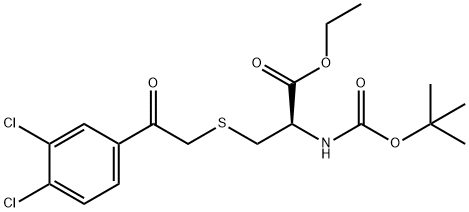 ETHYL 2-[(TERT-BUTOXYCARBONYL)AMINO]-3-([2-(3,4-DICHLOROPHENYL)-2-OXOETHYL]SULFANYL)PROPANOATE Struktur