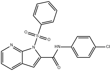 N-(4-CHLOROPHENYL)-1-(PHENYLSULFONYL)-1H-PYRROLO[2,3-B]PYRIDINE-2-CARBOXAMIDE Struktur