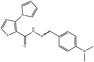 N'-((E)-[4-(DIMETHYLAMINO)PHENYL]METHYLIDENE)-3-(1H-PYRROL-1-YL)-2-THIOPHENECARBOHYDRAZIDE Struktur