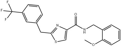 N-(2-METHOXYBENZYL)-2-[3-(TRIFLUOROMETHYL)BENZYL]-1,3-THIAZOLE-4-CARBOXAMIDE Struktur