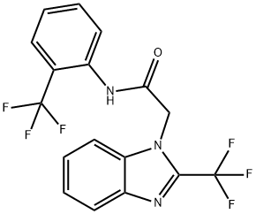 2-[2-(TRIFLUOROMETHYL)-1H-1,3-BENZIMIDAZOL-1-YL]-N-[2-(TRIFLUOROMETHYL)PHENYL]ACETAMIDE Struktur