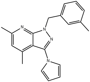 4,6-DIMETHYL-1-(3-METHYLBENZYL)-3-(1H-PYRROL-1-YL)-1H-PYRAZOLO[3,4-B]PYRIDINE Struktur