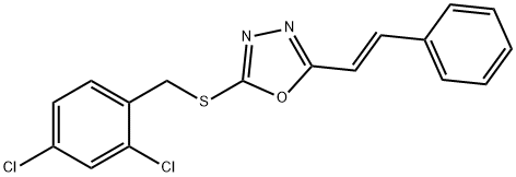 2,4-DICHLOROBENZYL 5-[(E)-2-PHENYLETHENYL]-1,3,4-OXADIAZOL-2-YL SULFIDE Struktur