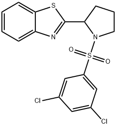 2-(1-[(3,5-DICHLOROPHENYL)SULFONYL]-2-PYRROLIDINYL)-1,3-BENZOTHIAZOLE Struktur