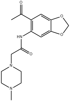 N-(6-ACETYLBENZO[3,4-D]1,3-DIOXOLEN-5-YL)-2-(4-METHYLPIPERAZINYL)ETHANAMIDE Struktur