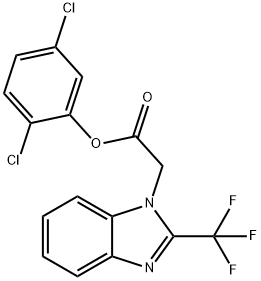 2,5-DICHLOROPHENYL 2-[2-(TRIFLUOROMETHYL)-1H-1,3-BENZIMIDAZOL-1-YL]ACETATE Struktur