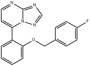 4-FLUOROBENZYL 2-[1,2,4]TRIAZOLO[1,5-A]PYRIMIDIN-7-YLPHENYL ETHER Struktur