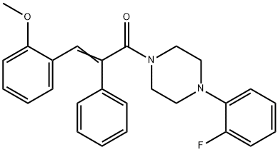 (Z)-1-[4-(2-FLUOROPHENYL)PIPERAZINO]-3-(2-METHOXYPHENYL)-2-PHENYL-2-PROPEN-1-ONE Struktur