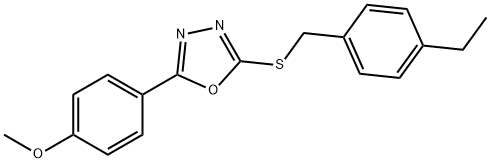 2-[(4-ETHYLBENZYL)SULFANYL]-5-(4-METHOXYPHENYL)-1,3,4-OXADIAZOLE Struktur