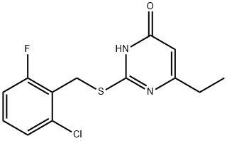 2-[(2-CHLORO-6-FLUOROBENZYL)SULFANYL]-6-ETHYL-4(3H)-PYRIMIDINONE Struktur