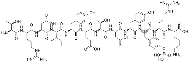 H-THR-ARG-ASP-ILE-TYR-GLU-THR-ASP-TYR-PTYR-ARG-LYS-OH Struktur