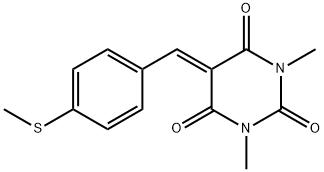 1,3-DIMETHYL-5-([4-(METHYLSULFANYL)PHENYL]METHYLENE)-2,4,6(1H,3H,5H)-PYRIMIDINETRIONE Struktur