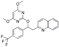 2-[2-((4,6-DIMETHOXYPYRIMIDIN-2-YL)OXY)-2-(4-(TRIFLUOROMETHYL)PHENYL)ETHYL]QUINOLINE Struktur