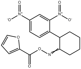 2-[(([2-(2,4-DINITROPHENYL)CYCLOHEXYLIDEN]AMINO)OXY)CARBONYL]FURAN Struktur