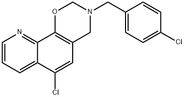 6-CHLORO-3-(4-CHLOROBENZYL)-3,4-DIHYDRO-2H-[1,3]OXAZINO[5,6-H]QUINOLINE Struktur