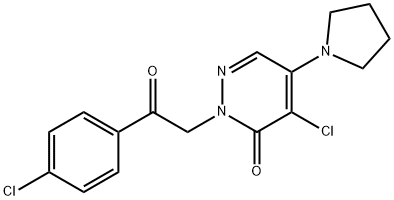 4-CHLORO-2-[2-(4-CHLOROPHENYL)-2-OXOETHYL]-5-(1-PYRROLIDINYL)-3(2H)-PYRIDAZINONE Struktur