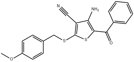 4-AMINO-5-BENZOYL-2-[(4-METHOXYBENZYL)SULFANYL]-3-THIOPHENECARBONITRILE Struktur