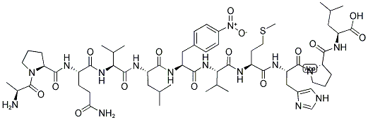 H-ALA-PRO-GLN-VAL-LEU-P-NITRO-PHE-VAL-MET-HIS-PRO-LEU-OH Struktur