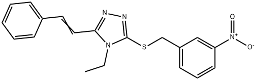 4-ETHYL-3-[(3-NITROBENZYL)SULFANYL]-5-[(E)-2-PHENYLETHENYL]-4H-1,2,4-TRIAZOLE Struktur