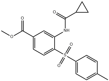 METHYL 3-[(CYCLOPROPYLCARBONYL)AMINO]-4-[(4-METHYLPHENYL)SULFONYL]BENZENECARBOXYLATE Struktur