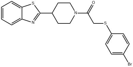 1-[4-(1,3-BENZOTHIAZOL-2-YL)PIPERIDINO]-2-[(4-BROMOPHENYL)SULFANYL]-1-ETHANONE Struktur