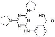 3-[(4,6-DIPYRROLIDIN-1-YL-1,3,5-TRIAZIN-2-YL)AMINO]BENZOIC ACID Struktur