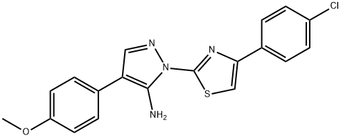 1-[4-(4-CHLOROPHENYL)-1,3-THIAZOL-2-YL]-4-(4-METHOXYPHENYL)-1H-PYRAZOL-5-AMINE Struktur