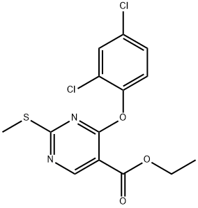 ETHYL 4-(2,4-DICHLOROPHENOXY)-2-(METHYLSULFANYL)-5-PYRIMIDINECARBOXYLATE Struktur