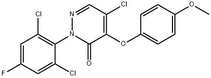 5-CHLORO-2-(2,6-DICHLORO-4-FLUOROPHENYL)-4-(4-METHOXYPHENOXY)-3(2H)-PYRIDAZINONE Struktur