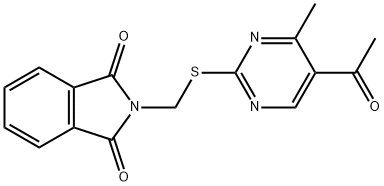 2-([(5-ACETYL-4-METHYL-2-PYRIMIDINYL)SULFANYL]METHYL)-1H-ISOINDOLE-1,3(2H)-DIONE Struktur