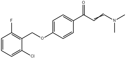 (E)-1-(4-[(2-CHLORO-6-FLUOROBENZYL)OXY]PHENYL)-3-(DIMETHYLAMINO)-2-PROPEN-1-ONE Struktur