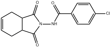 4-CHLORO-N-(1,3-DIOXO-1,3,3A,4,7,7A-HEXAHYDRO-2H-ISOINDOL-2-YL)BENZENECARBOXAMIDE Struktur