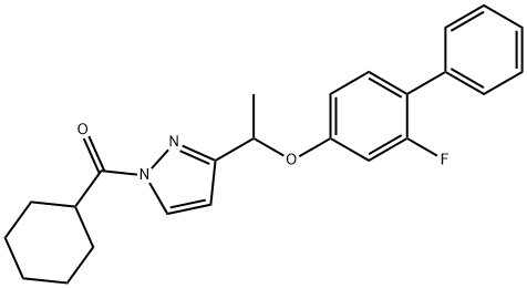 CYCLOHEXYL(3-(1-[(2-FLUORO[1,1'-BIPHENYL]-4-YL)OXY]ETHYL)-1H-PYRAZOL-1-YL)METHANONE Struktur