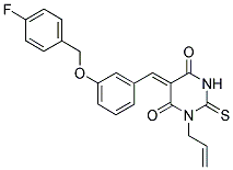 (5Z)-1-ALLYL-5-{3-[(4-FLUOROBENZYL)OXY]BENZYLIDENE}-2-THIOXODIHYDROPYRIMIDINE-4,6(1H,5H)-DIONE Struktur