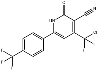 4-[CHLORO(DIFLUORO)METHYL]-2-HYDROXY-6-[4-(TRIFLUOROMETHYL)PHENYL]NICOTINONITRILE Struktur