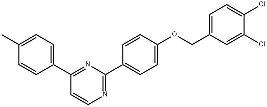 2-(4-[(3,4-DICHLOROBENZYL)OXY]PHENYL)-4-(4-METHYLPHENYL)PYRIMIDINE Struktur