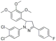 1-(3,4-DICHLOROPHENYL)-3-(4-FLUOROPHENYL)-5-(2,3,4-TRIMETHOXYPHENYL)-4,5-DIHYDRO-1H-PYRAZOLE Struktur